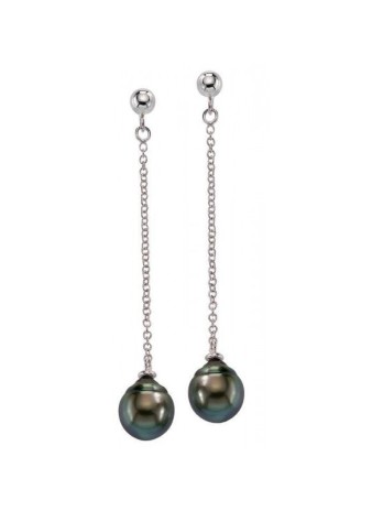 Boucles d'oreilles Mana pendantes et Perles de Tahiti poires Moea Perles - 1