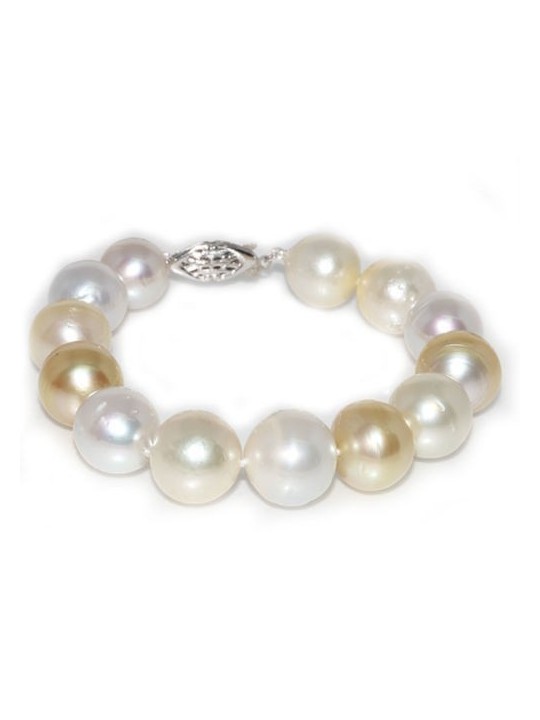 Bracelet Areiti perles mers du sud australie 11/14mm AAA or 14 carats