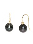 Boucles d'oreilles Ainua perle de tahiti baroque 9-11mm AA et diamants