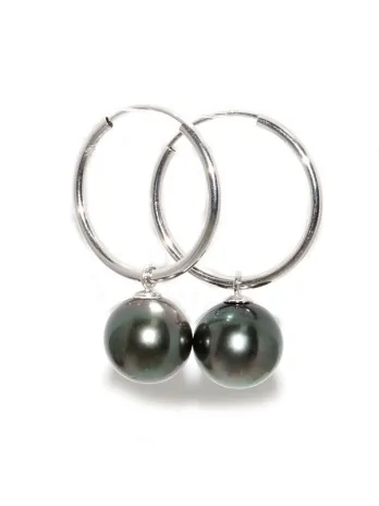 Boucles d'oreilles créoles Nina Moea Perles - 2