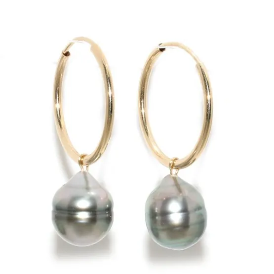 Boucles d'Oreilles Créoles avec Perle Femme