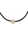 Collier cuir noir tressé et perle australie Moea Perles - 3