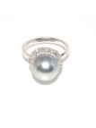 Bague Hetu or 18 carats perle de tahiti 10-11mm couleur argenté