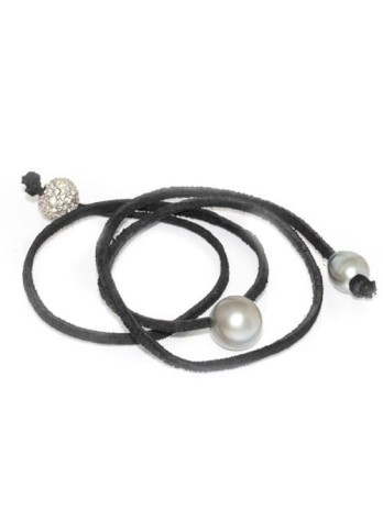 Collier cuir noir 13mm Moea Perles - 1