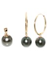Parure or 18 carats jaune ou blanc Hinano perles de tahiti qualité AAA taille 9-10mm