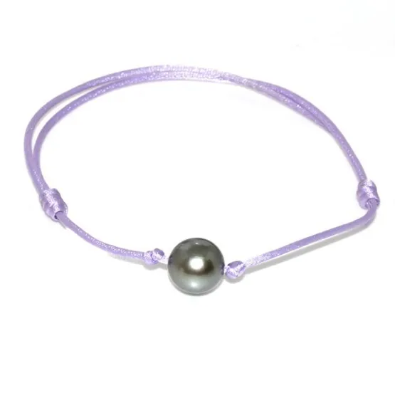 Bracelet coton mauve Moea Perles - 1