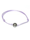 Bracelet coton mauve Moea Perles - 1