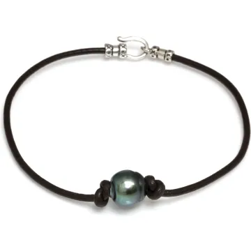 Bracelet cuir naturel Moea Perles - 1