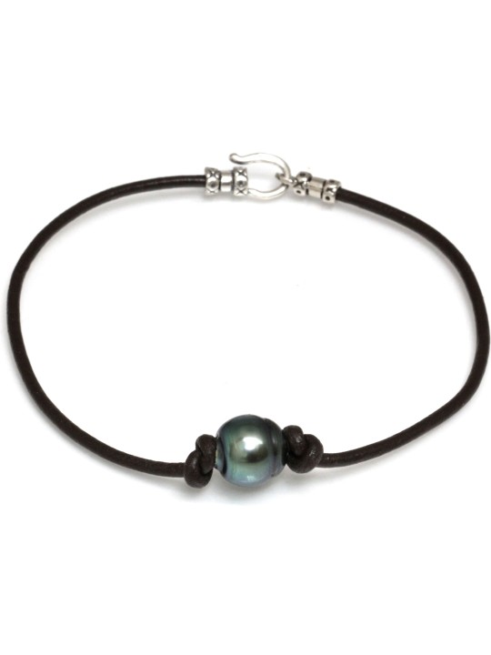 Bracelet cuir naturel Moea Perles - 1