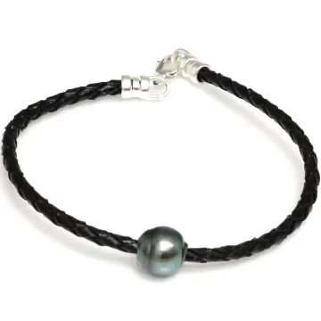 Bracelet cuir noir Moea Perles - 2