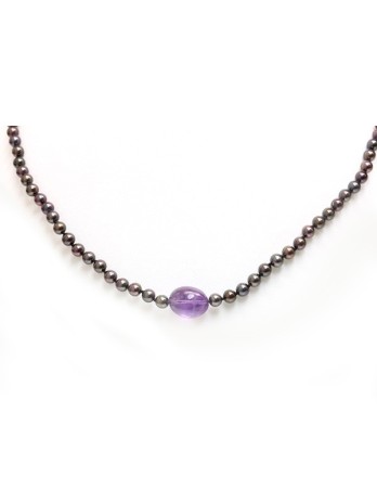 Collier perle Akoya et Améthyste Moea Perles - 2