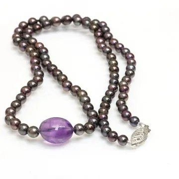 Collier perle Akoya et Améthyste Moea Perles - 1