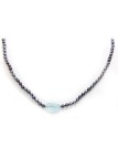 Collier perle Akoya et Aquamarine Moea Perles - 2