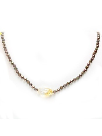 Collier perle Akoya et Citrine Moea Perles - 2