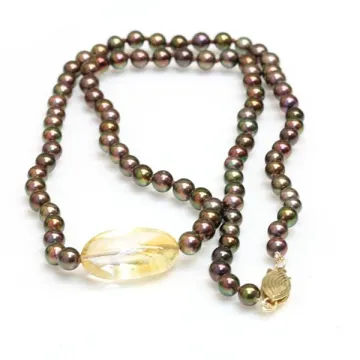 Collier perle Akoya et Citrine Moea Perles - 1
