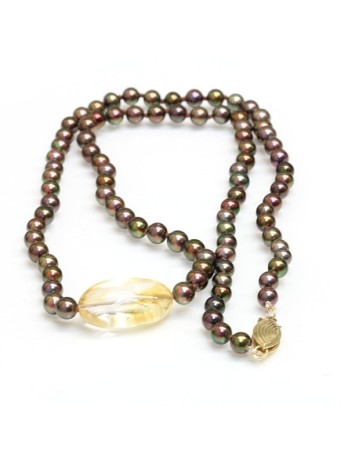 Collier perle Akoya et Citrine Moea Perles - 1