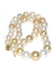 Collier Naru perle d'australie dorée et blanche 9-13mm AAA