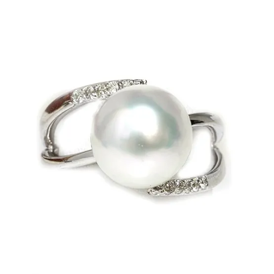 Bague OR 18 Carats - Style Toi Et Moi Avec Perles - Poids 5.36 G