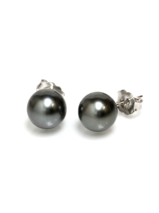 Boucles d'oreilles Maeva perle de tahiti 9-11mm AAA argent rhodié