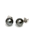 Boucles d'oreilles clous Naho'a perle de tahiti rondes 8-11mm AAA