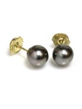 Clous d'oreilles Naho perles de tahiti 9-13mm AAA fermeture alpa