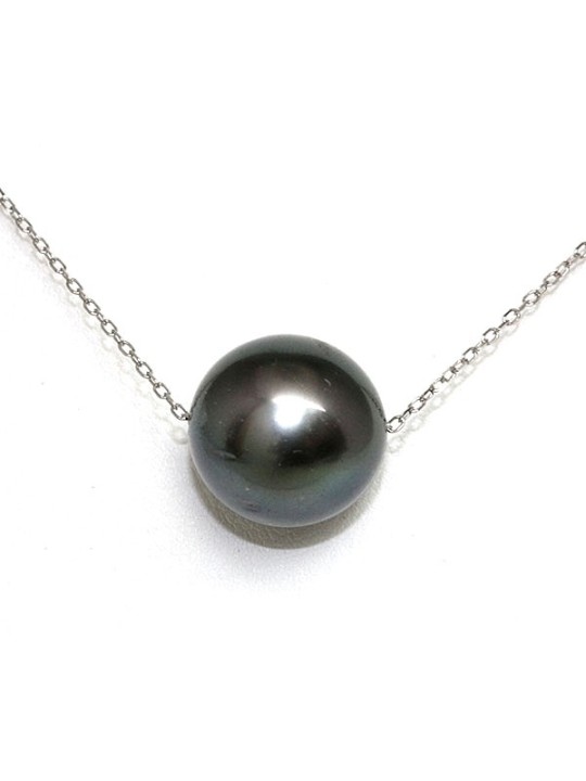 Collier or 14 carats Maa 12-13mm perles de tahiti AAA