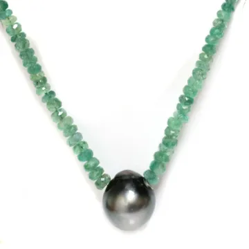 Collier perle tahiti et émeraude Moea Perles - 2