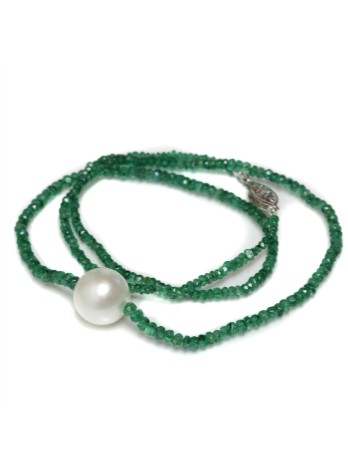 Collier perle australie et émeraude Moea Perles - 1