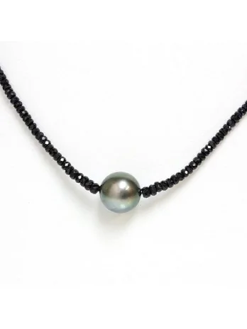 Collier perle tahiti ronde et saphir Moea Perles - 2