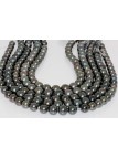 Collier Lin perle de tahiti ronde 9-12mm qualité AAA couleur gris foncé