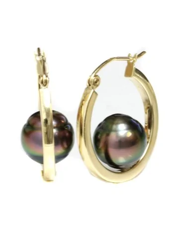 Boucles d'oreilles créoles Nina Moea Perles - 1