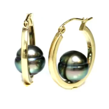 Boucles d'oreilles créoles Nina Moea Perles - 2