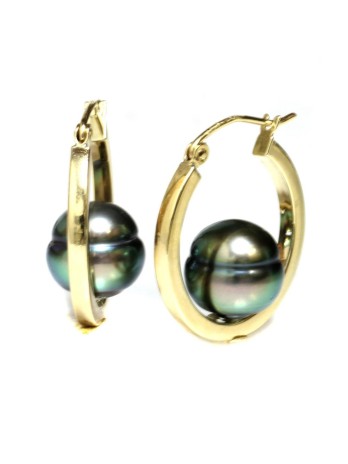 Boucles d'oreilles créoles Nina Moea Perles - 2