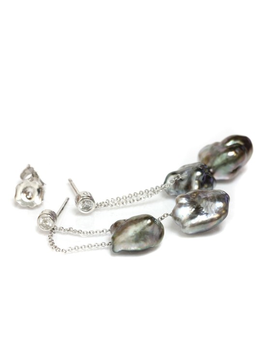 Boucles d'oreilles pendantes Keshi Mylla perle de keshi 8-11mm AAA