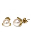Boucles d'oreilles Hoai or 18 carats perles akoya 7-8mm AAA