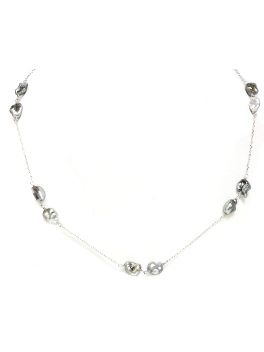 Collier or 14 carats Miua keshi perles de tahiti 9-10mm AAA
