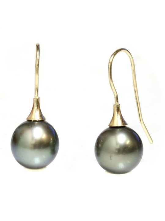 Boucles d'oreilles Aroti perles de tahiti rondes 9-11mm AAA