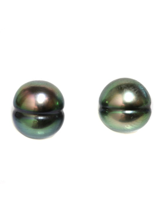Boucles d'oreilles Aro perle de tahiti cerclées 9-11mm AAA