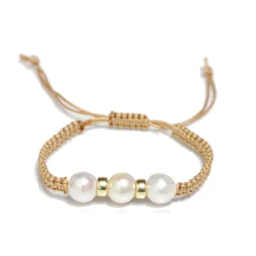 Bracelet shamballa 3 perles Akoya Moea Perles - 1