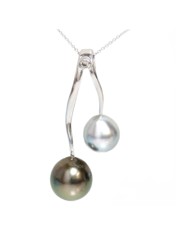 Pendentif en or Tera 2 perle de tahiti ovale AAA 9/11mm