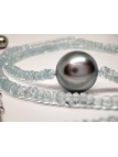 Collier perle tahiti ronde et aquamarine Moea Perles - 4