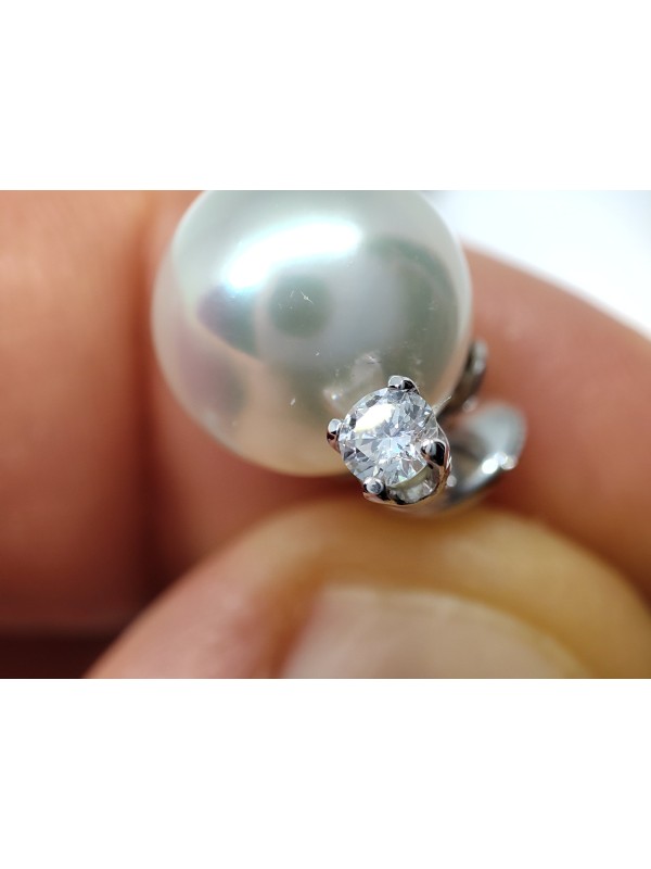 Boucles d'oreilles Hiapa or 18 carats perle d'australie 9-11mm AAA