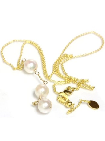 Collier Nui 3 perles japonaises Akoya -2