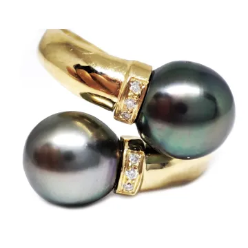 Bague toi et moi or perle de tahiti Moea Perles - 1