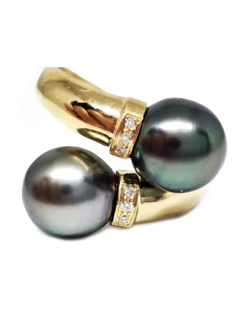 Bague toi et moi or perle de tahiti Moea Perles - 1