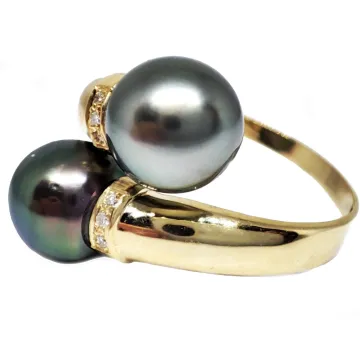 Bague toi et moi or perle de tahiti Moea Perles - 2