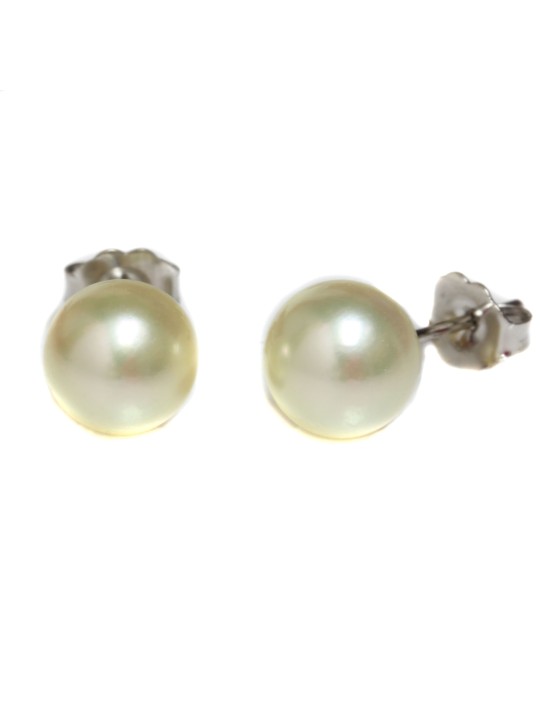 Boucles d'oreilles Avera perles Australie dorée AAA or 18 carats