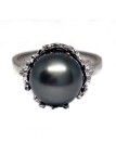 Bague Moea or 18 carats perle de tahiti ronde 9-10mm AAA