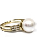 Bague Pahi perle de culture d'australie or et diamants