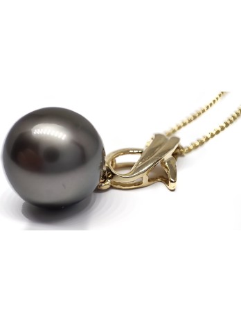 Pendentif 2 Perles De Tahiti Sur Argent 925 Rhodié - Neuf Avec Étiquettes - Fabriqué En France